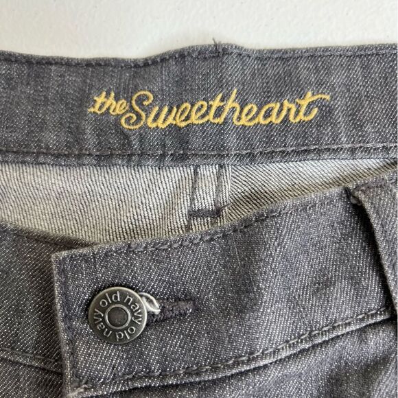 Old Navy Sweetheart Gray Five Pocket Jeans Straight Leg Women 16 Cotton Spandex - Picture 7 of 14